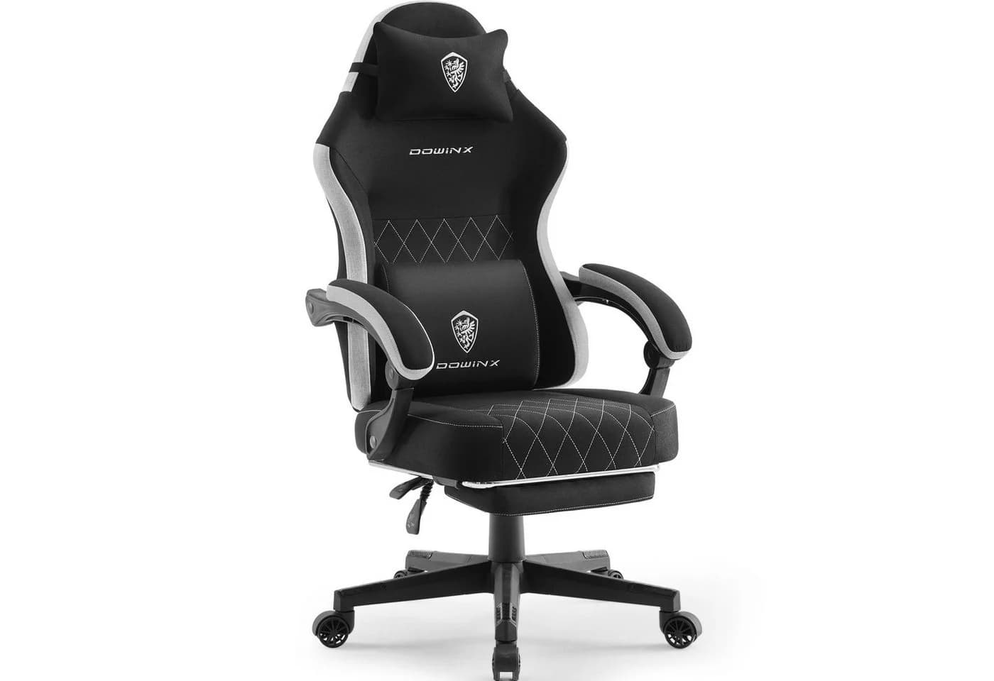 Dowinx Gaming-Stuhl Massage Lendenwirbelstütze Bürostuhl mit Fußstütze für Erwachsene - Bild 2