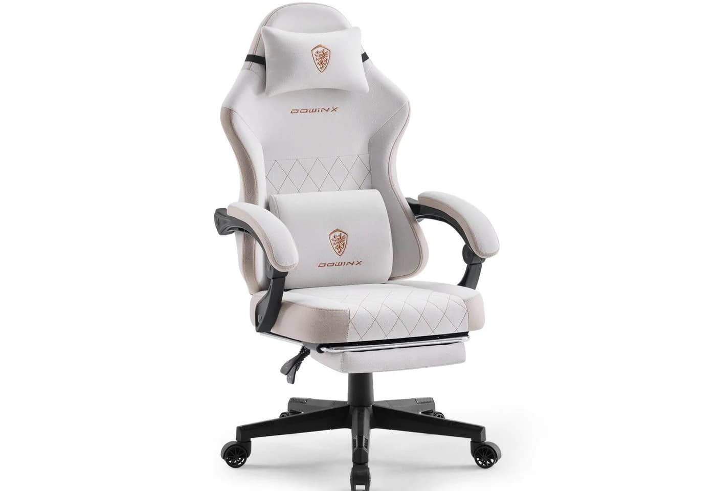 Dowinx Gaming-Stuhl Beige mit Massage und Fußstütze - Bild 2