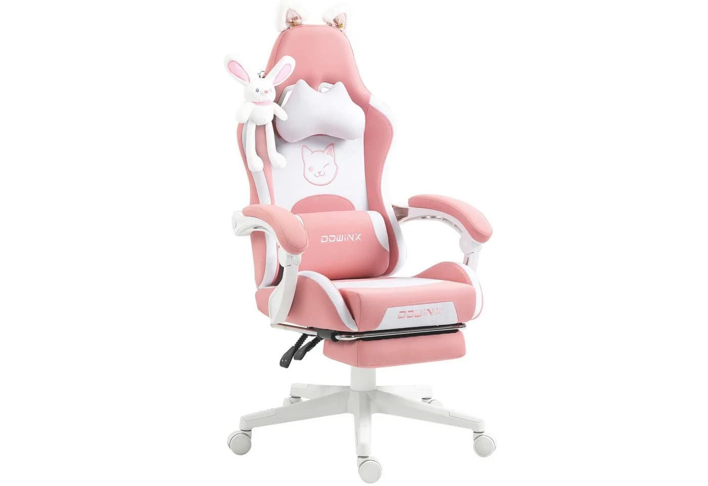 Dowinx Gaming-Stuhl Süße Katze Edition Rosa/Weiß Ergonomisch - Bild 2