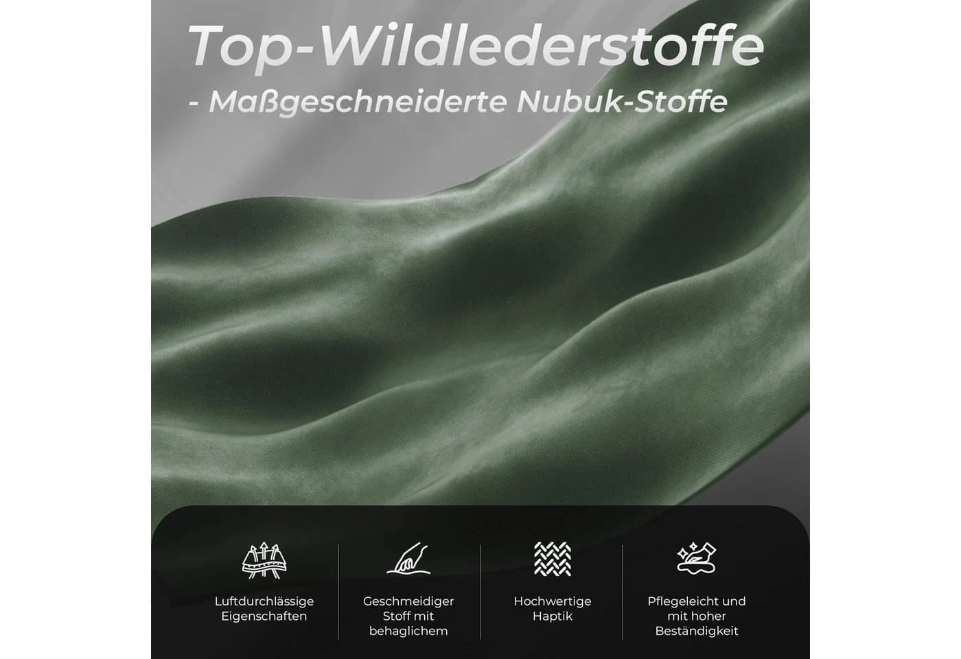 Dowinx Gaming-Stuhl Ergonomisch Mikrofaser-Velours Grün - Bild 3
