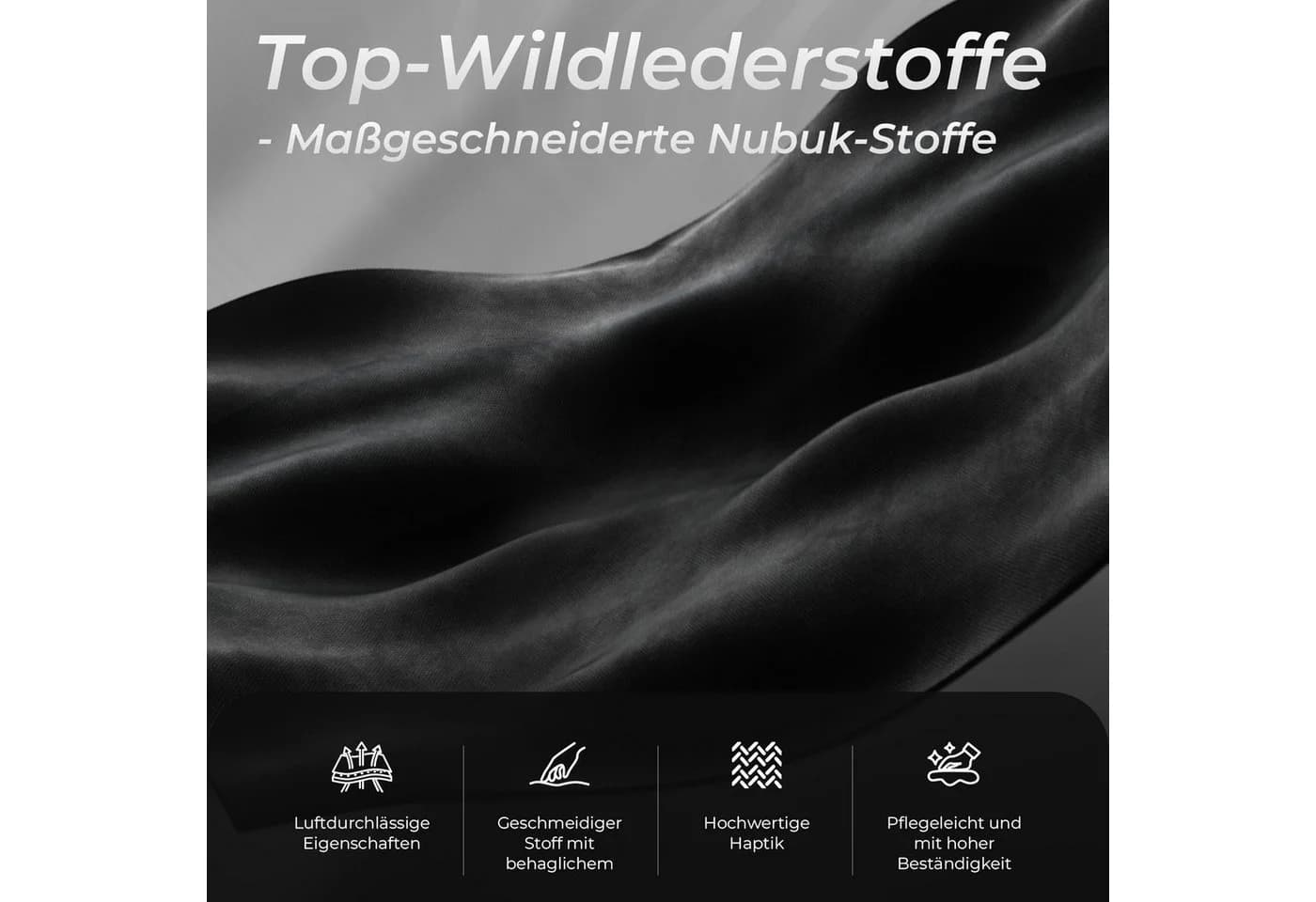 Dowinx Gaming-Stuhl Mikrofaser-Velours Atmungsaktiv Ergonomisch - Bild 3