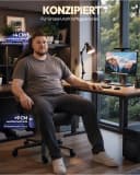 Dowinx Gaming-Stuhl Bürostuhl Schwarz 200kg Belastbarkeit 4D Armlehnen Bild 3