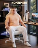 Dowinx Gaming-Stuhl Bürostuhl 200kg Belastbarkeit Weiß 4D Armlehnen Bild 3
