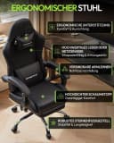 Dowinx Gaming-Stuhl Bürostuhl Massage Sessel mit höhenverstellbaren Linkage-Armlehnen Bild 4