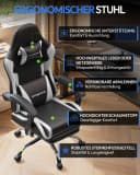Dowinx Gaming-Stuhl Bürostuhl Massage Sessel mit höhenverstellbaren Linkage-Armlehnen Bild 5