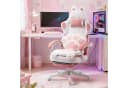 Dowinx Gaming-Stuhl Niedlich mit Katzenohren, Pfoten-Lendenkissen und Sitzkissen, Ergonomischer Computerstuhl mit Fußstütze, PC-Spiele-Stuhl für Mädchen Bild 2