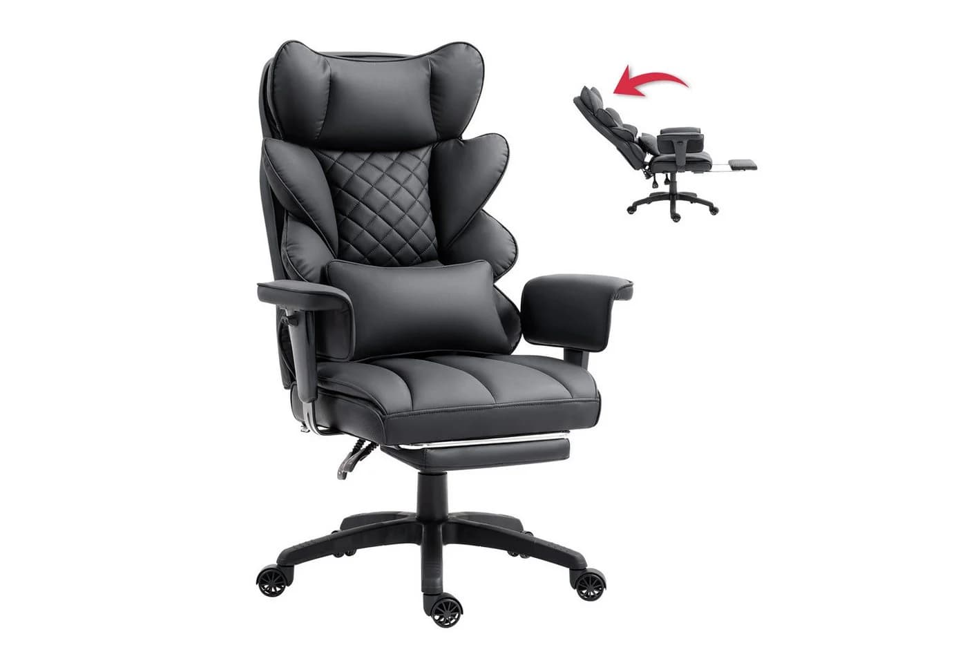 Dowinx Bürostuhl Ergonomisch mit Taschenfeder-Kissen Schwarz - Bild 2