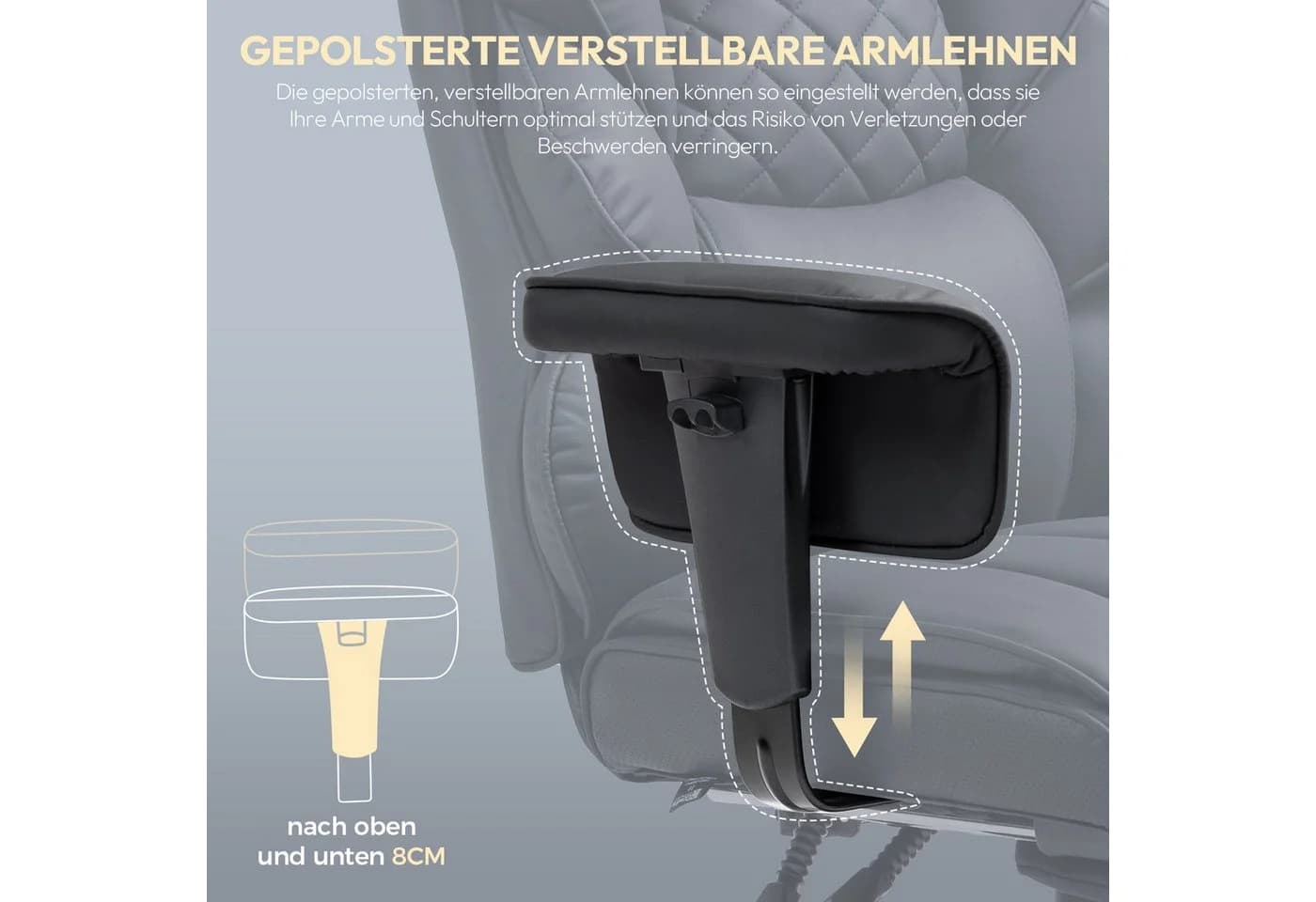 Dowinx Bürostuhl Ergonomisch mit Taschenfeder-Kissen Schwarz - Bild 3