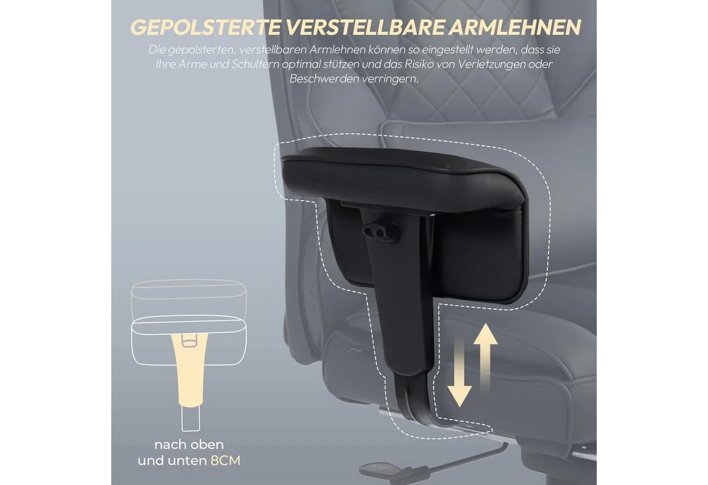 Dowinx Gaming-Stuhl Bürostuhl Ergonomisch mit Taschenfeder-Kissen - Bild 4