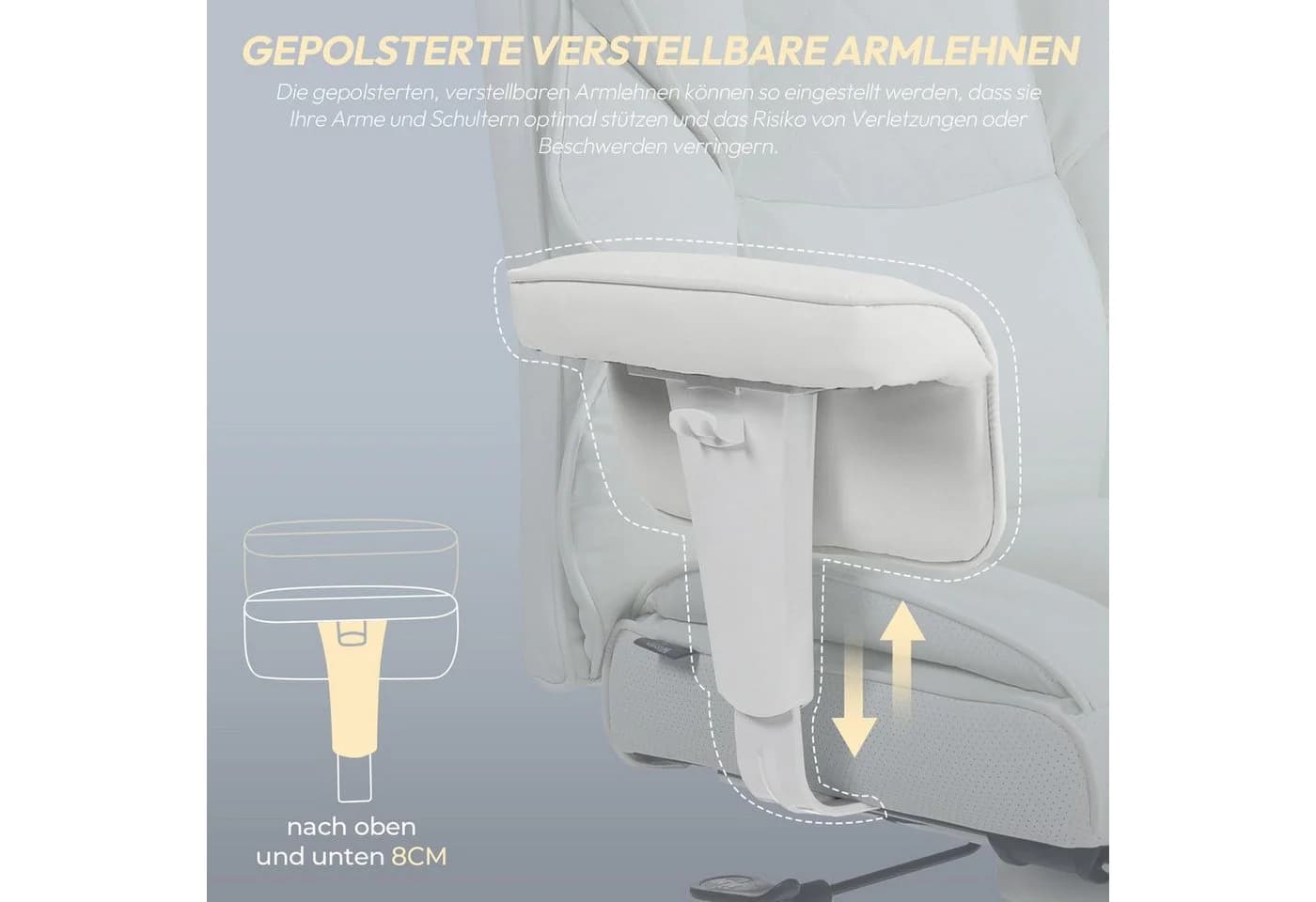 Dowinx Gaming-Stuhl Bürostuhl Ergonomisch mit Taschenfeder-Kissen - Bild 4