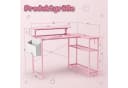 Dowinx Gaming Schreibtisch Rosa mit Katzenpfoten, Steckdose & Stauraum Bild 1