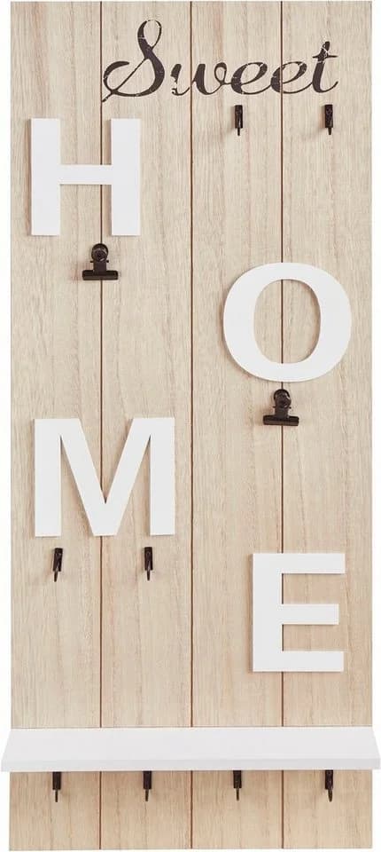 Home affaire Garderobenleiste Sweet Home Beige Weiß