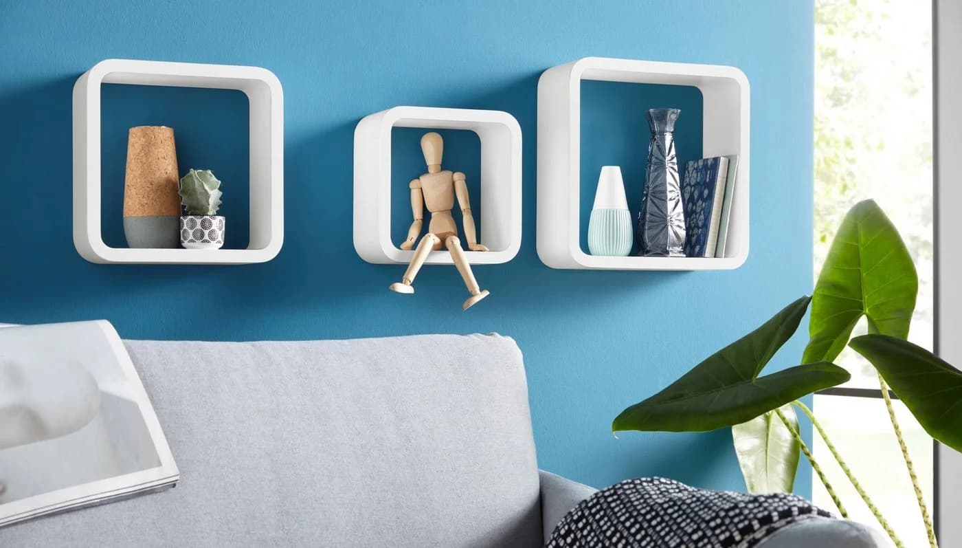 Home Affaire Retro Wandregal Set Weiß 3-teilig FSC
