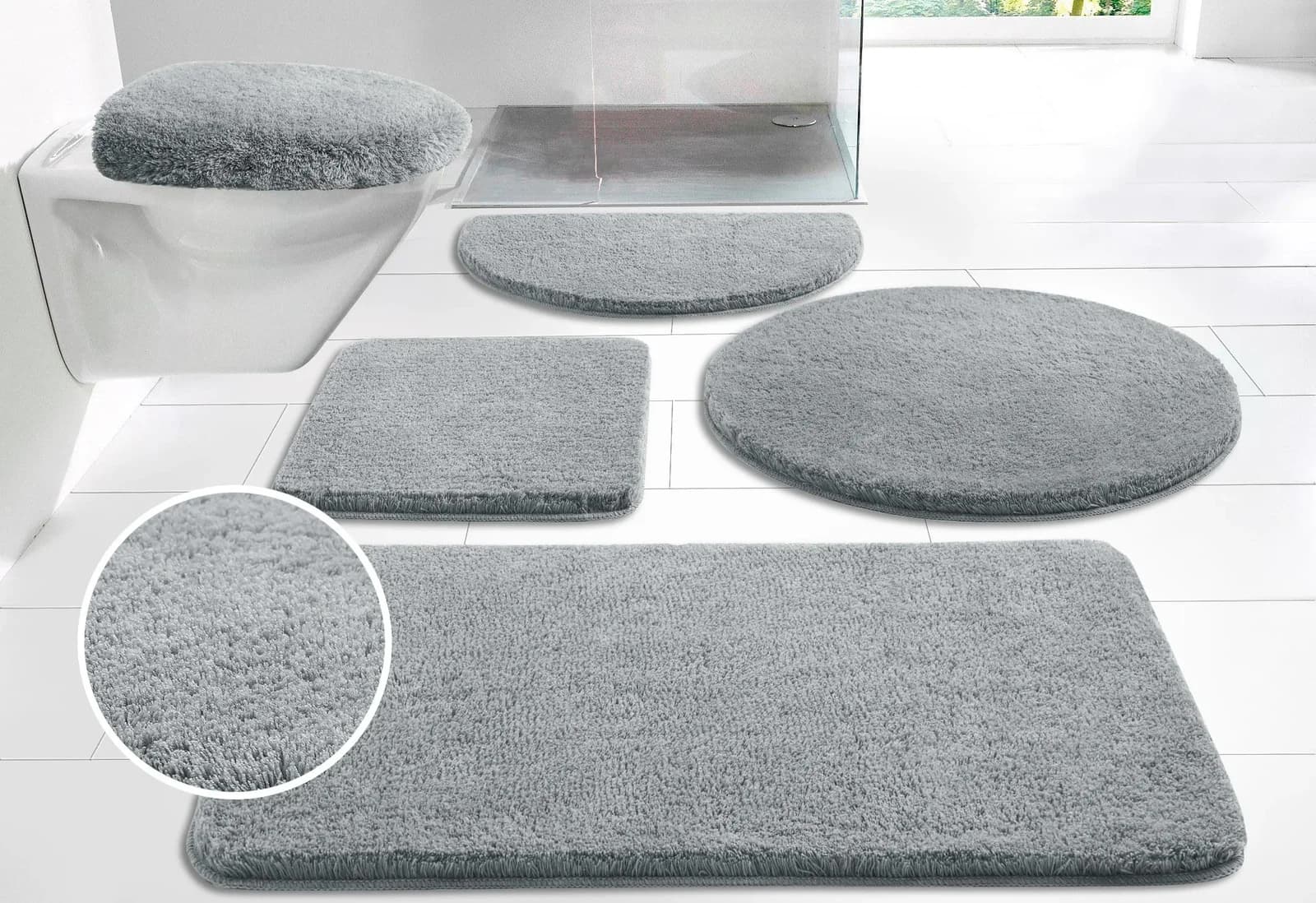 Badematte MY HOME Merida Silber Kunstfaser