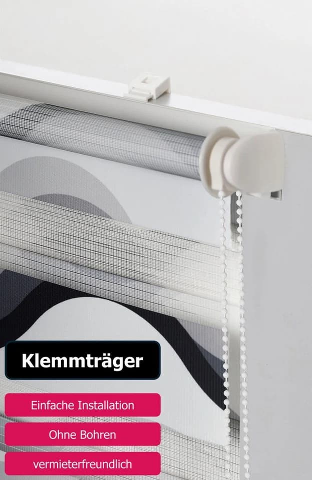 Doppelrollo MY HOME Welle Grau Klemmfix-Duo-Rollo - Bild 5