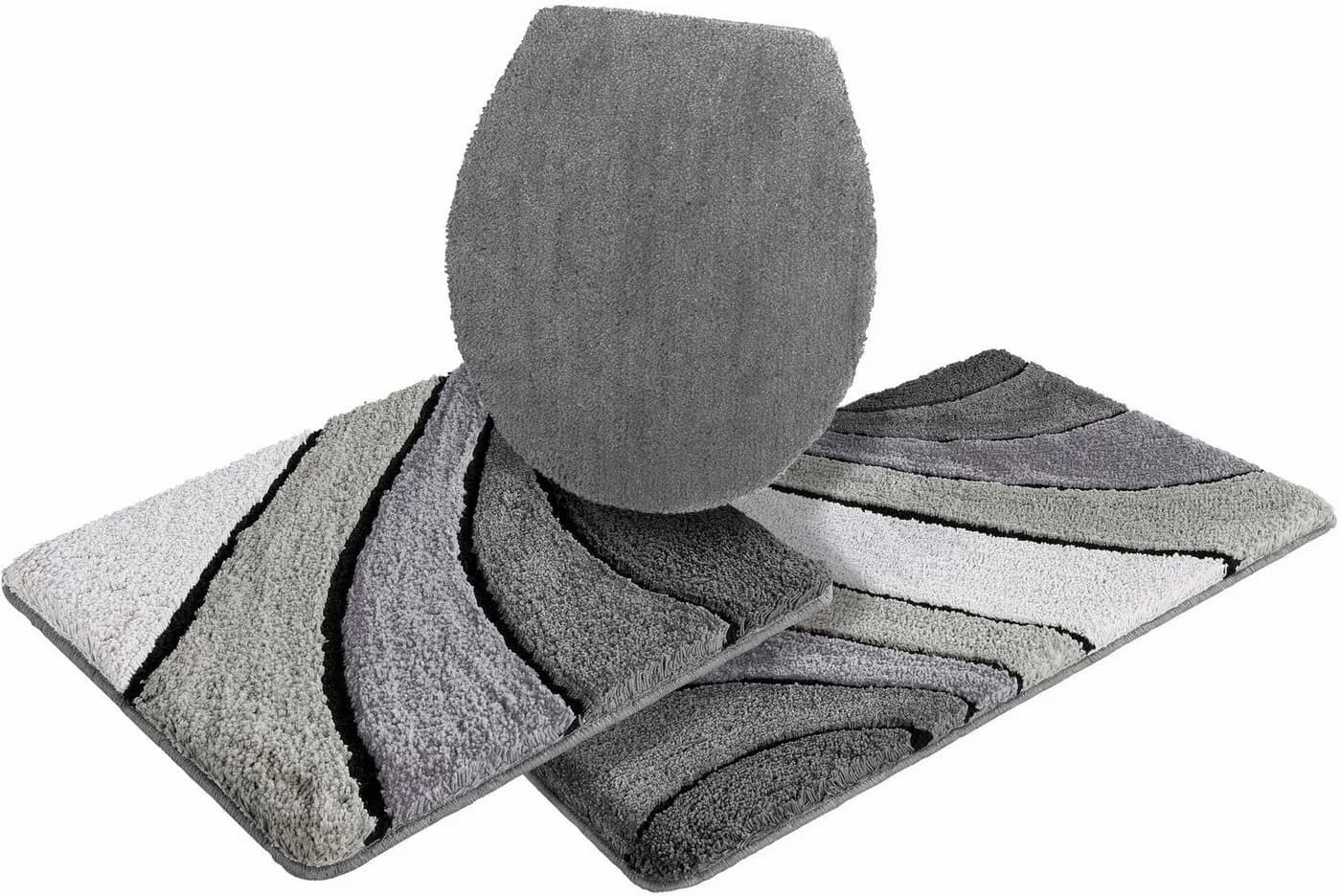 OTTO HOME Badematte Josie 3-tlg. Set Anthrazit Polyester