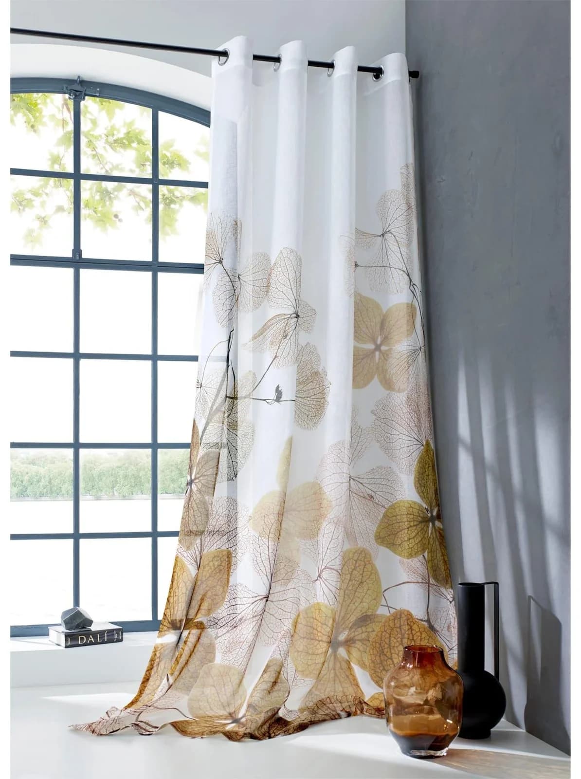Gardine HEINE HOME Blütendruck Offwhite-Natur 135x175cm