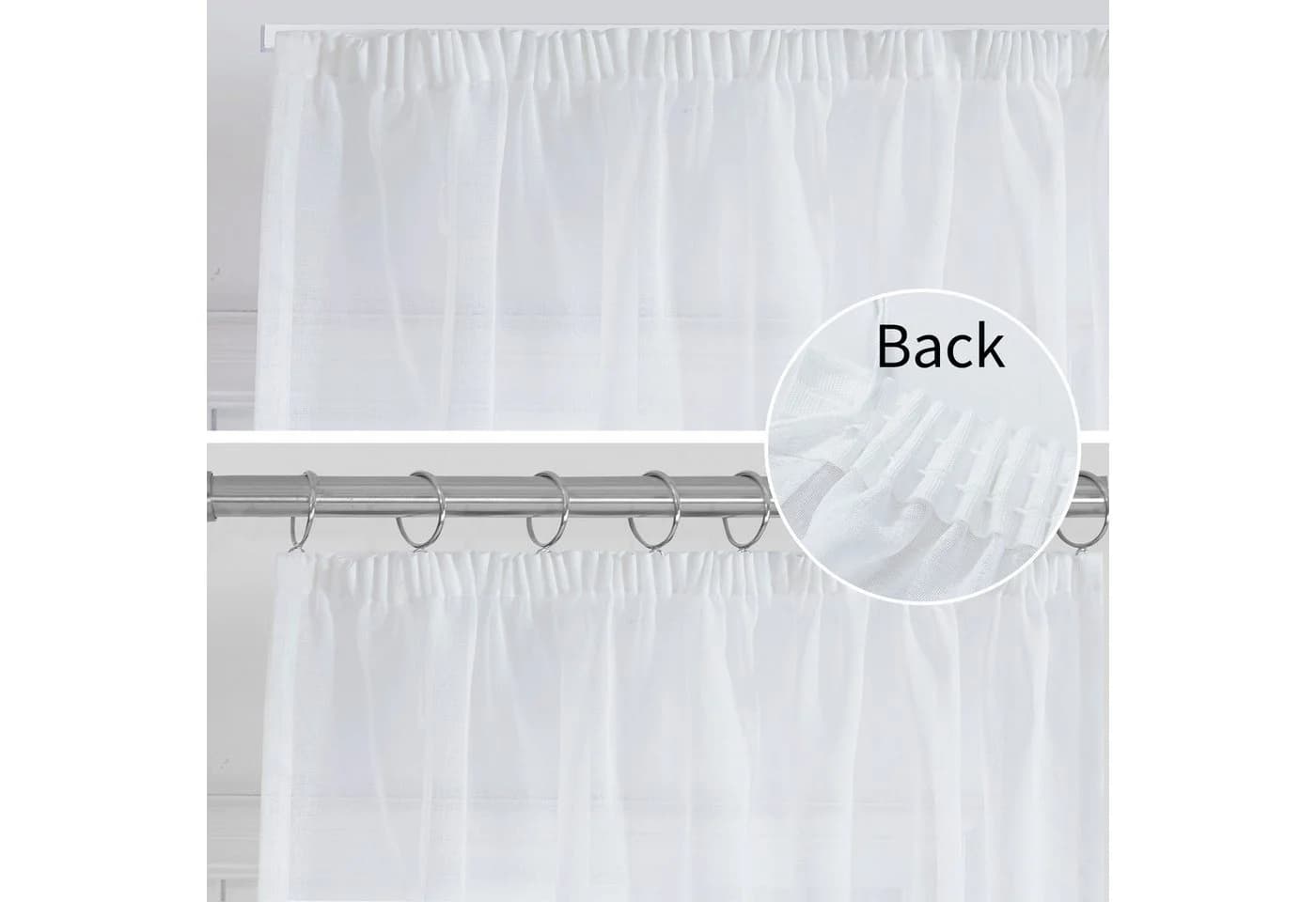 Deconovo Gardinenschals mit Kräuselband Wohnzimmer 1er Set, Store - Bild 5