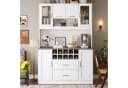 i@home Küchenbuffet Küchenhochschrank mit LED-Beleuchtung & Steckdose 6 Türen + 2 Schubladen + Weinregal Bild 2