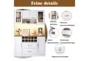 i@home Küchenbuffet Küchenhochschrank mit LED-Beleuchtung & Steckdose 6 Türen + 2 Schubladen + Weinregal Bild 3