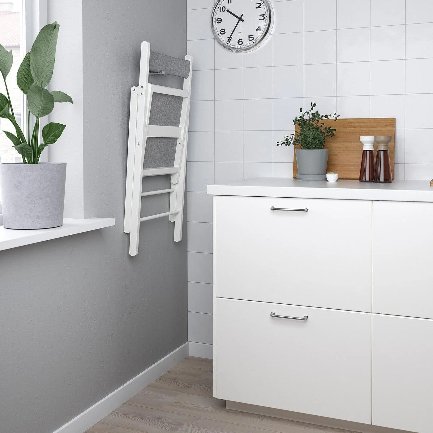 IKEA FRÖSVI Klappstuhl Hellgrau/Weiß Gepolstert