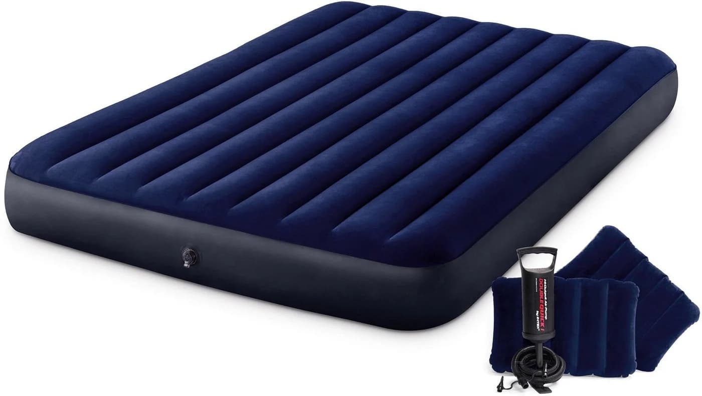 INTEX Luftbett DuraBeam Classic Downy Set Blau mit Pumpe - Bild 2