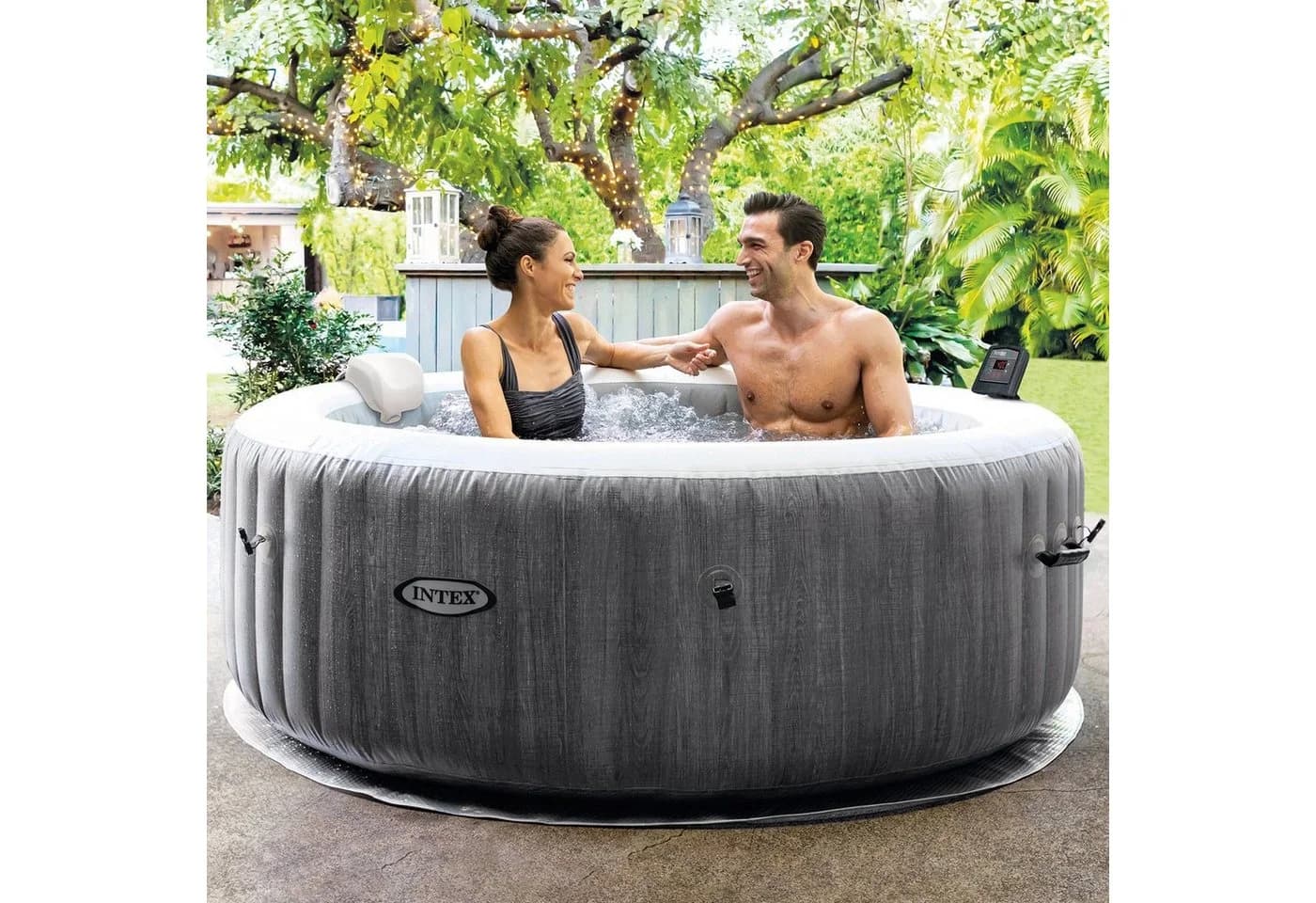 Intex Pure SPA Bubble Massage Greywood Deluxe Whirlpool Grau