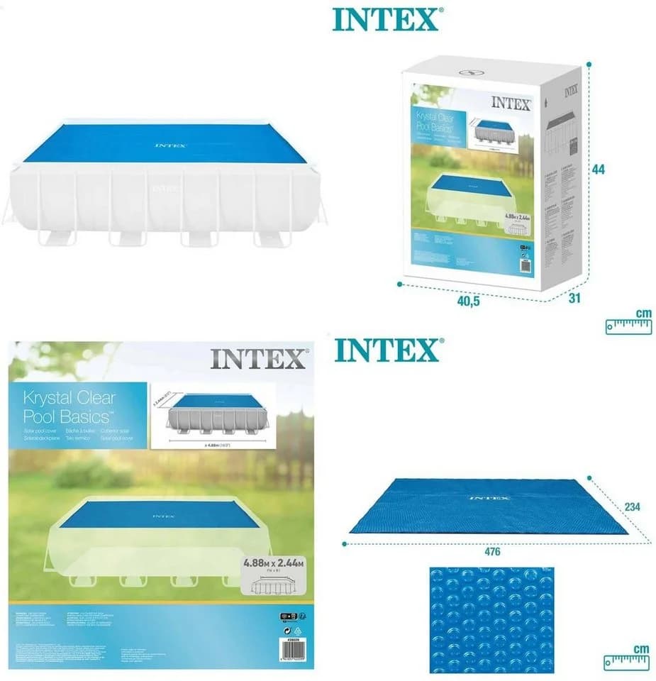 INTEX Solarabdeckplane für Frame-Pools 488x244cm Transparent - Bild 5