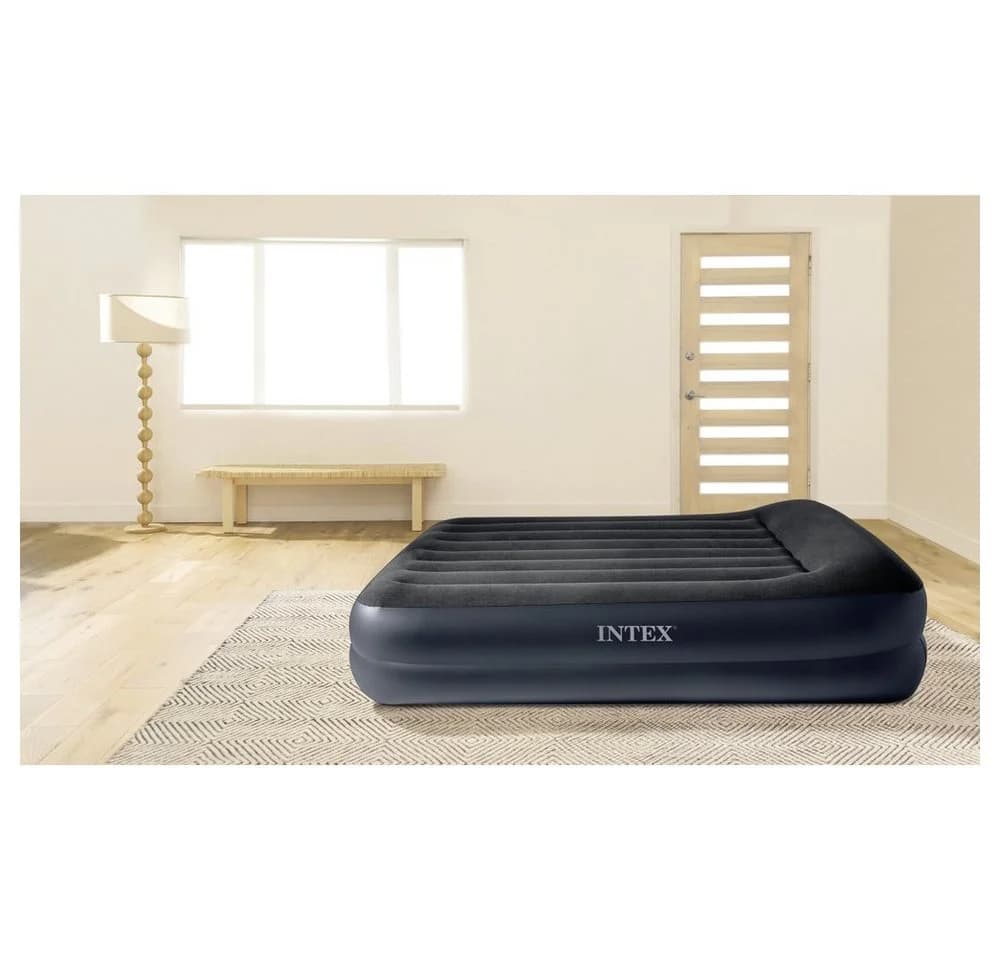 Intex DuraBeam PillowRestRaised Luftbett mit Pumpe blau