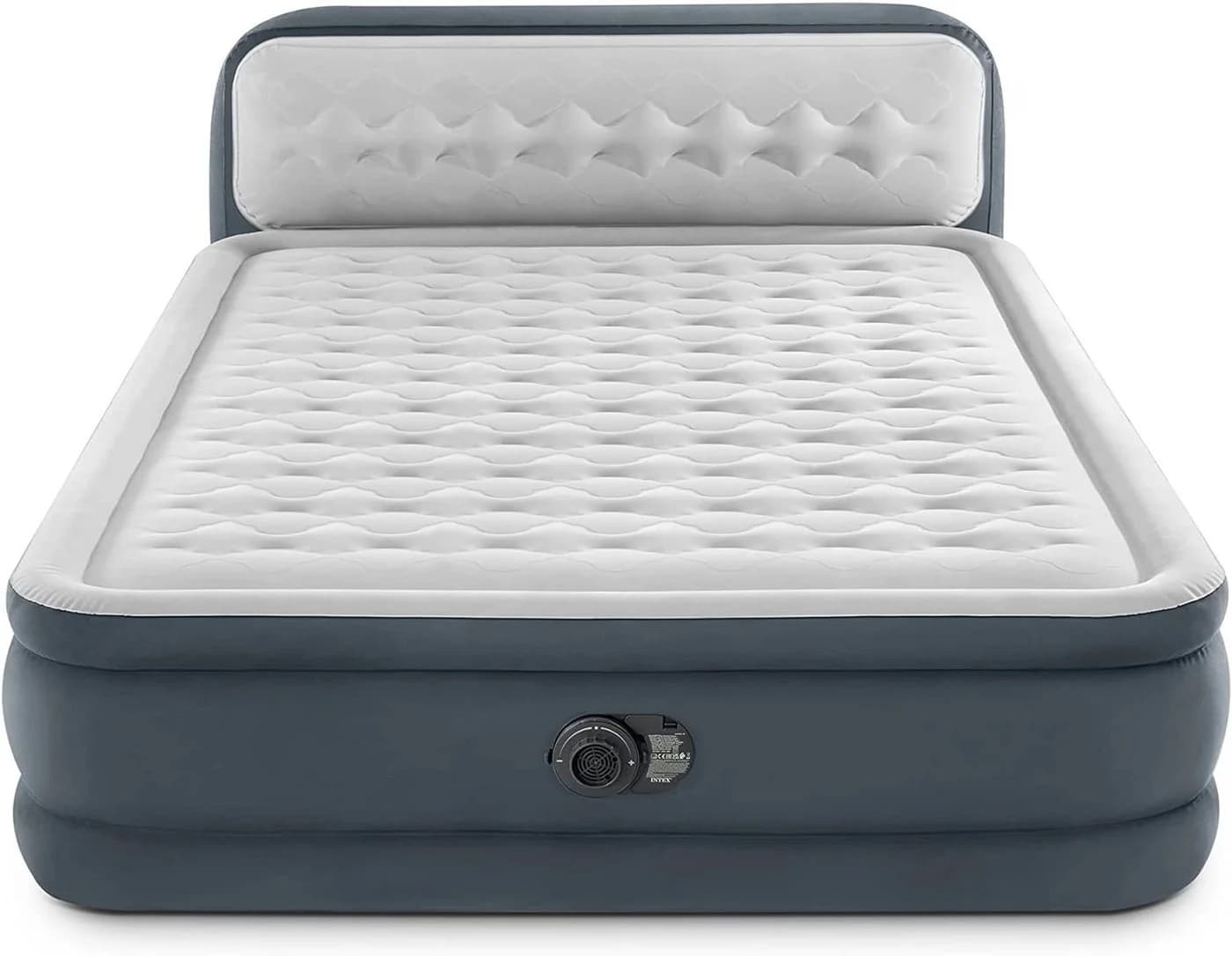 Intex Luftbett DuraBeam UltraPlushHeadheadboard Grau mit integrierter Pumpe