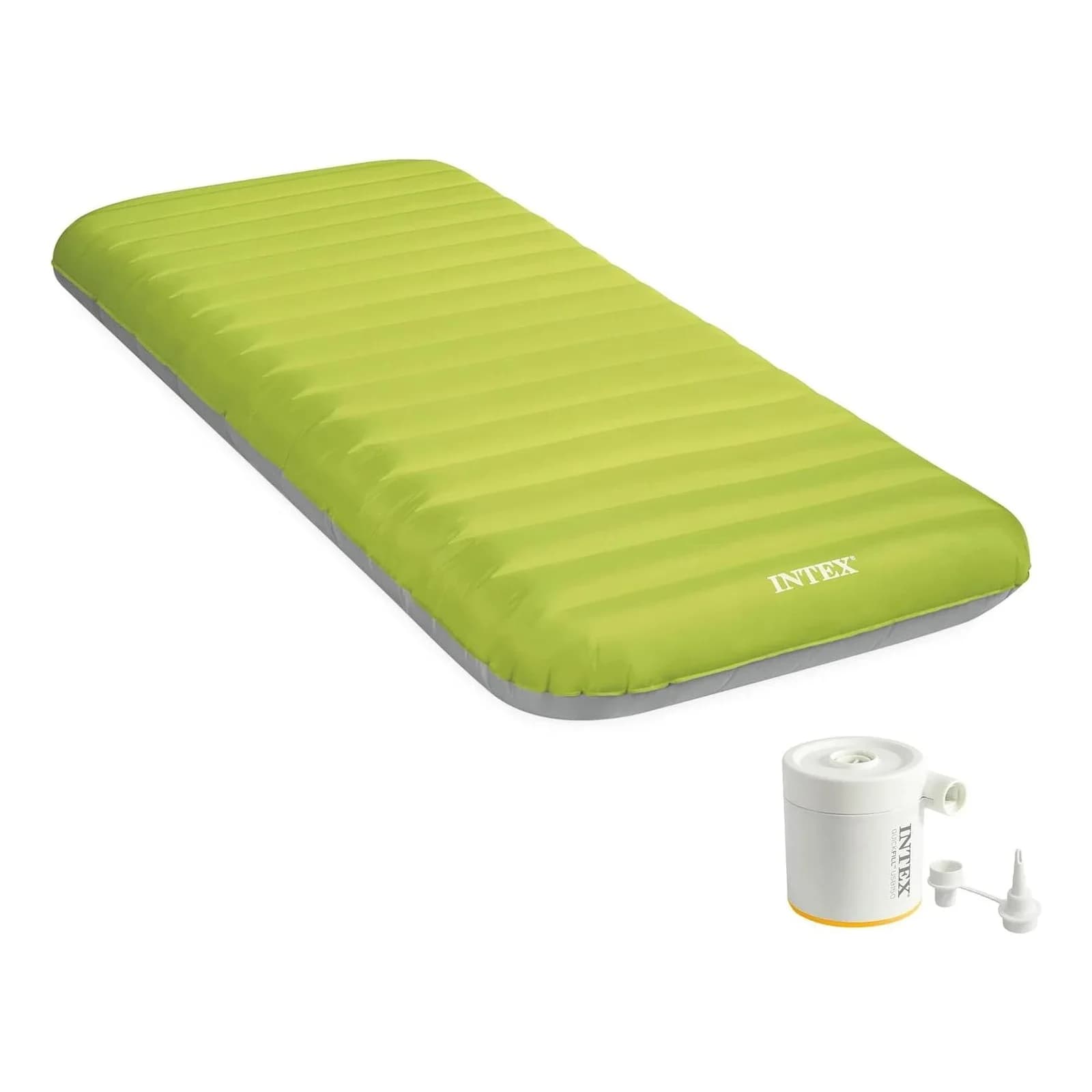 INTEX Dura-Beam TruAire Luftbett mit USB-Pumpe Grün/Grau