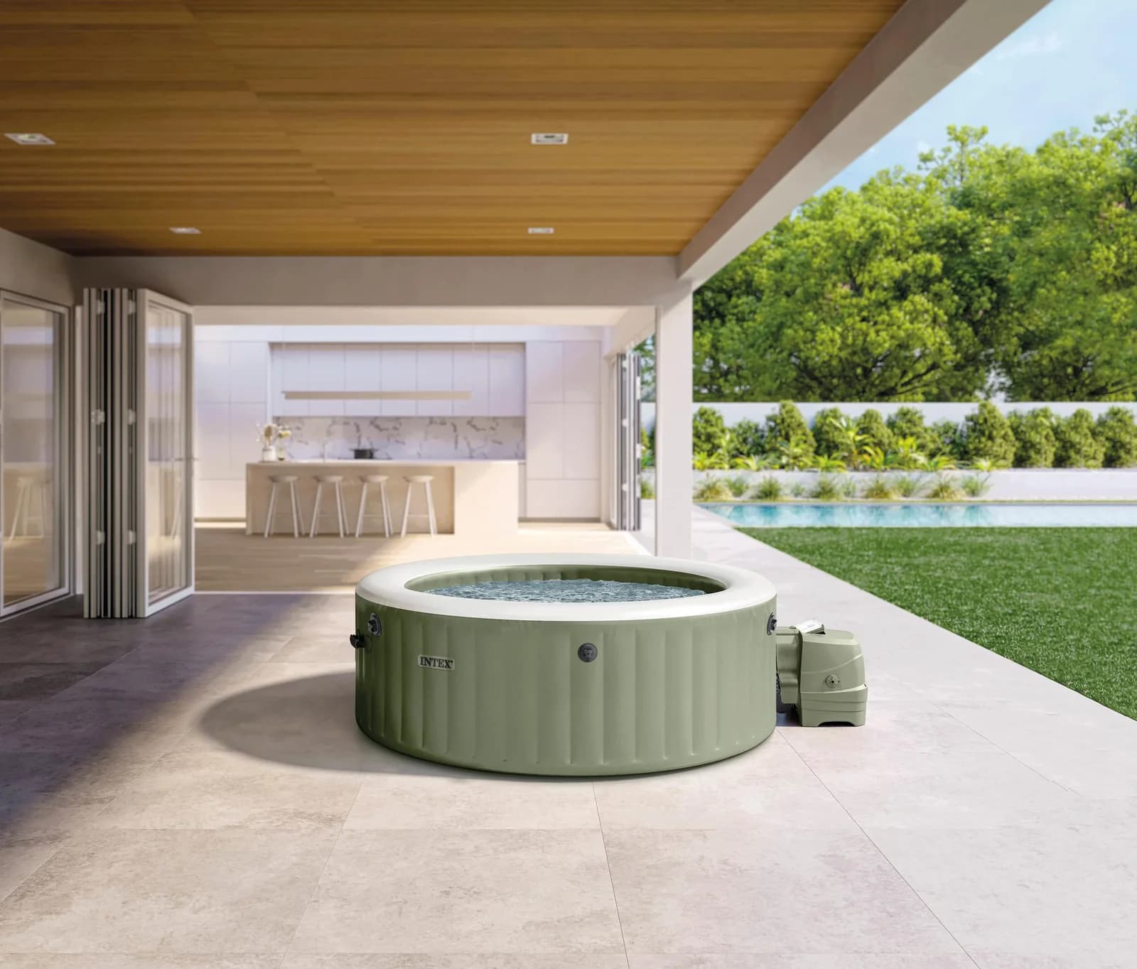 Whirlpool INTEX "Bubble" Olivgrün 145 cm Durchmesser