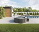 Whirlpool INTEX Greywood Deluxe Grau mit Holzmaserung 165 cm Durchmesser Bild 2