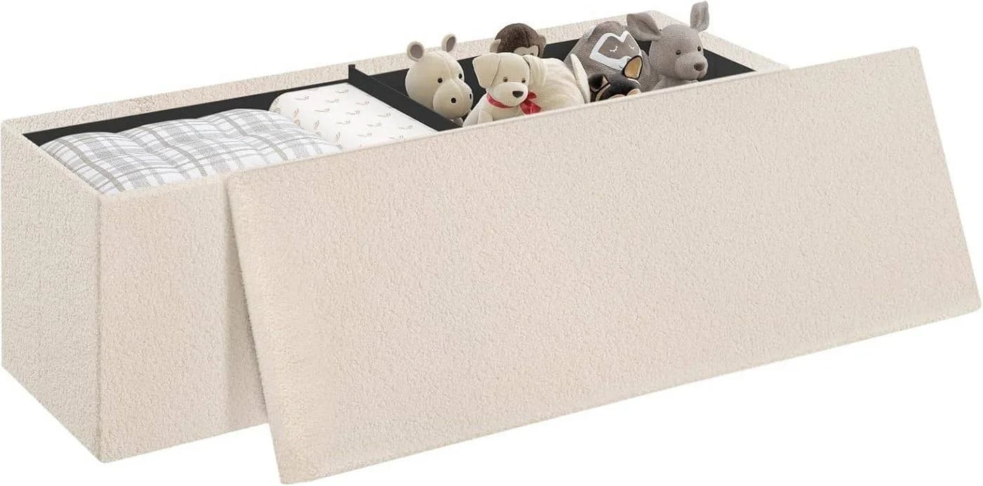 EUGAD Sitzbank mit Stauraum Weiß/Beige 200 kg belastbar - Bild 2