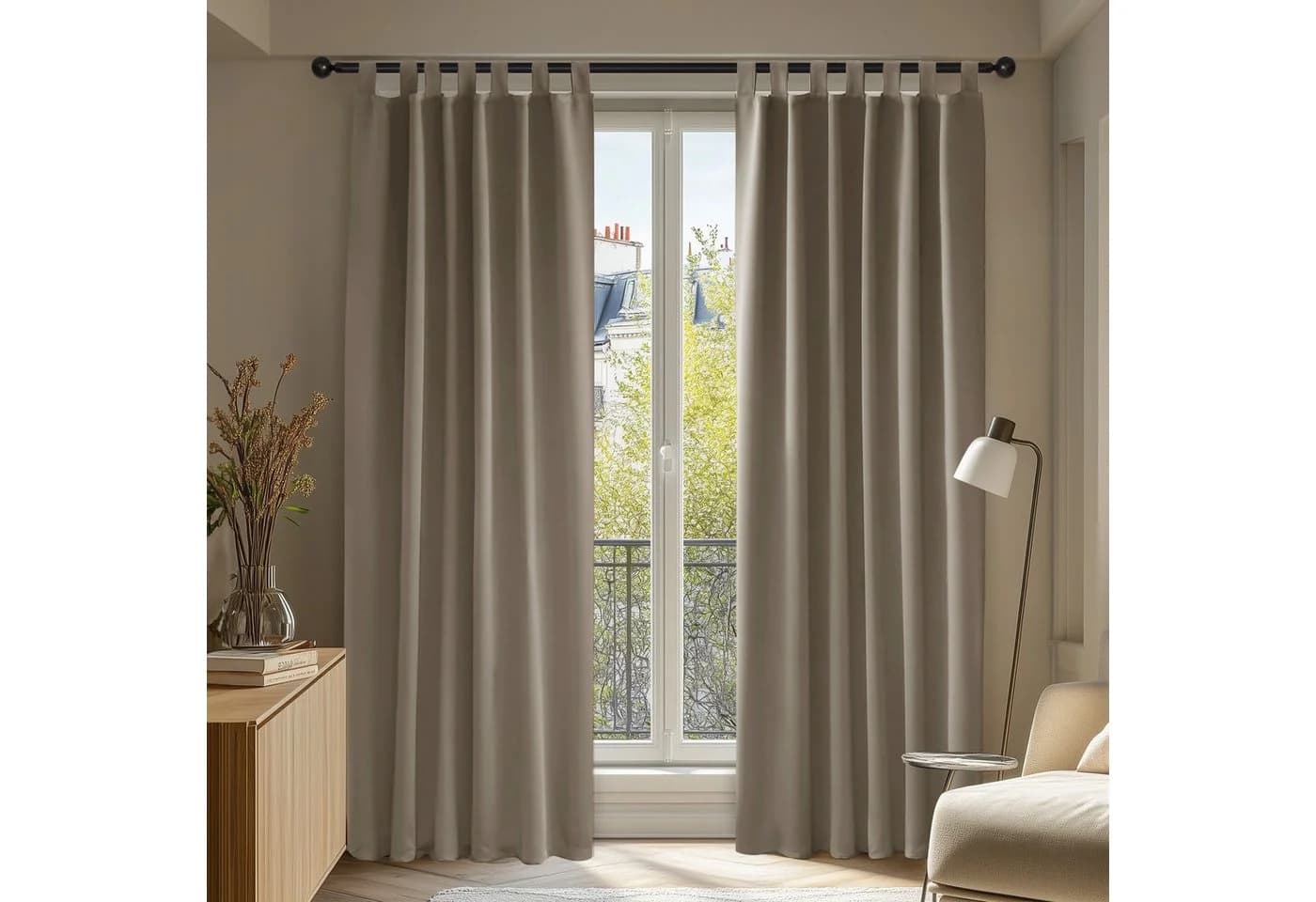 Deconovo Verdunkelungsvorhang 2er Set Beige Blickdicht - Bild 2
