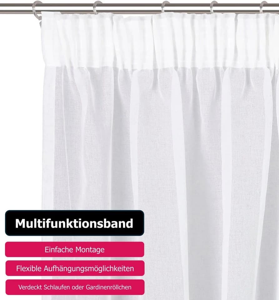 Gardine MY HOME Dolly Weiß Transparent Gewebt Polyester - Bild 4