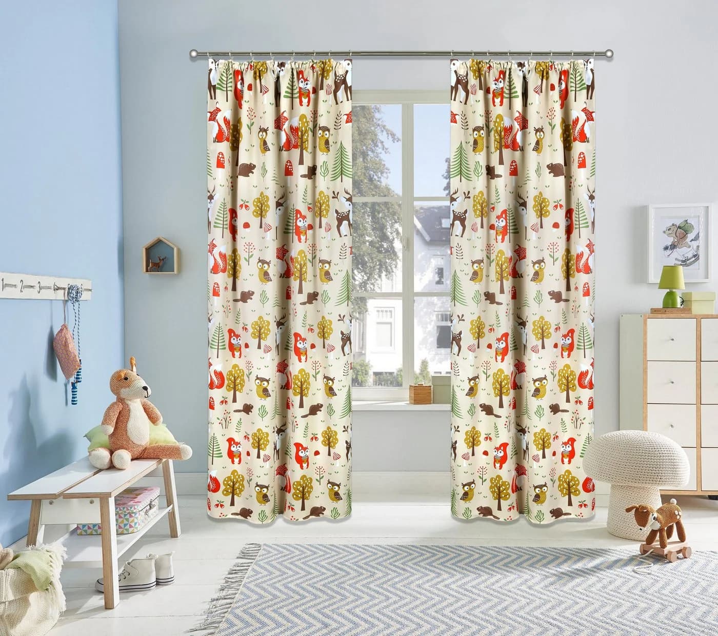 OTTO HOME Verdunkelungsvorhang Waldtiere Beige Bunt - Bild 2