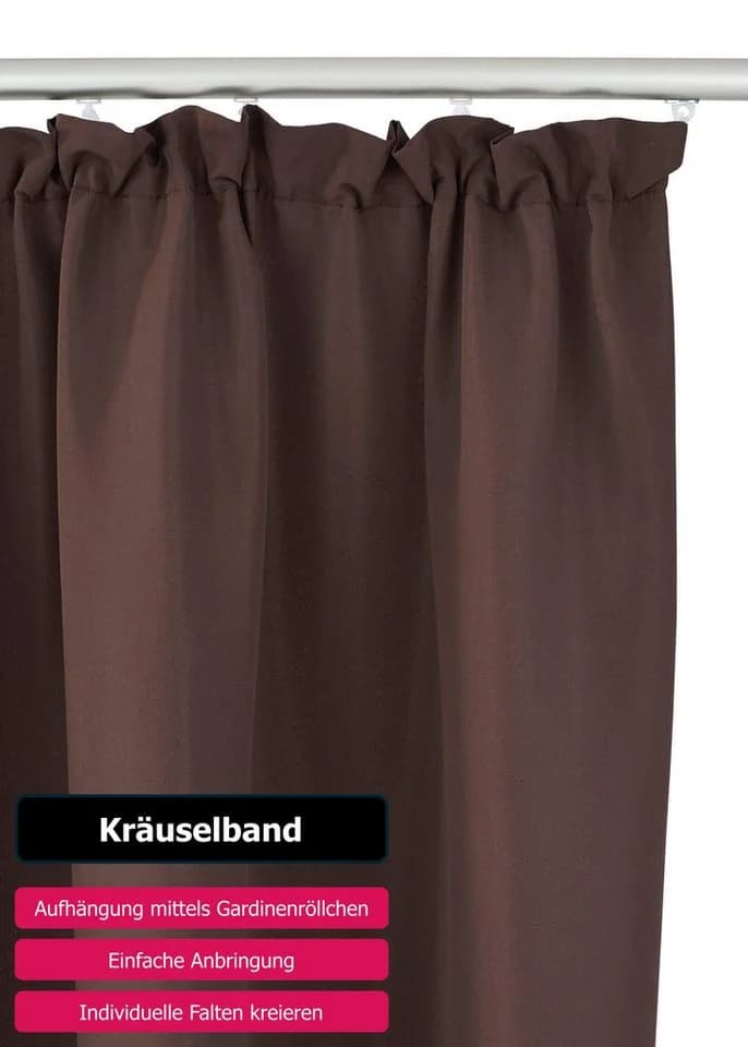 OTTO HOME Vorhang Raja 2er-Set Braun Kräuselband Modern - Bild 4