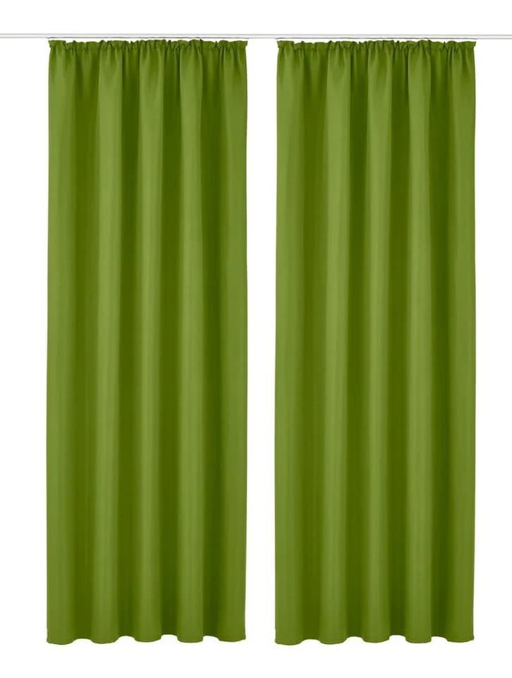 OTTO HOME Vorhang Raja Grün 140x145cm Kräuselband 2er-Set