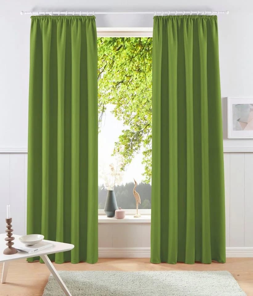 OTTO HOME Vorhang Raja Grün 140x145cm Kräuselband 2er-Set - Bild 2