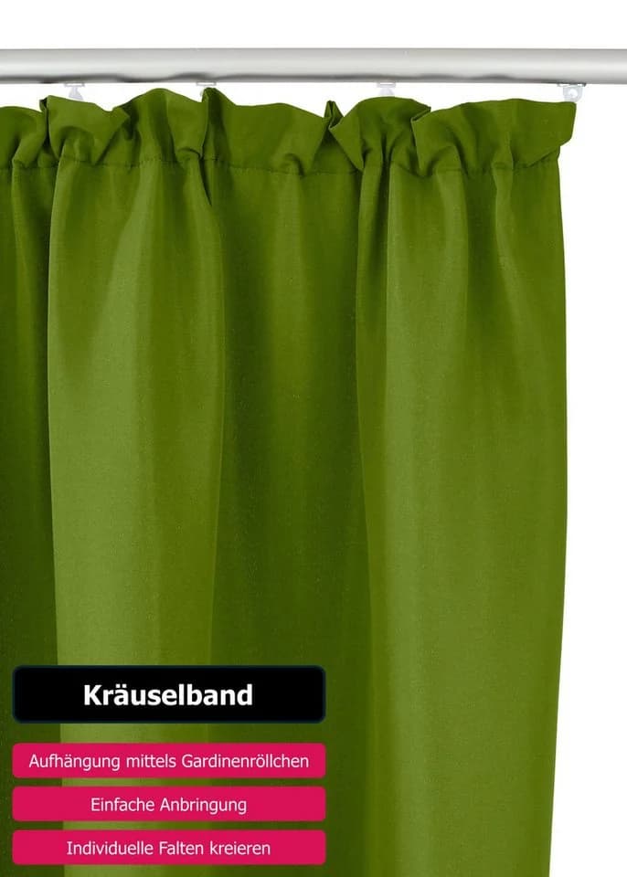OTTO HOME Vorhang Raja Grün 140x145cm Kräuselband 2er-Set - Bild 4