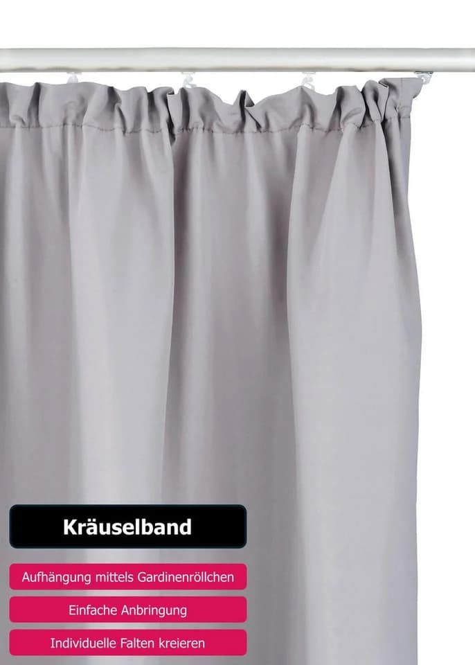 OTTO HOME Vorhang Raja Grau Silbergrau 2er-Set Kräuselband - Bild 4