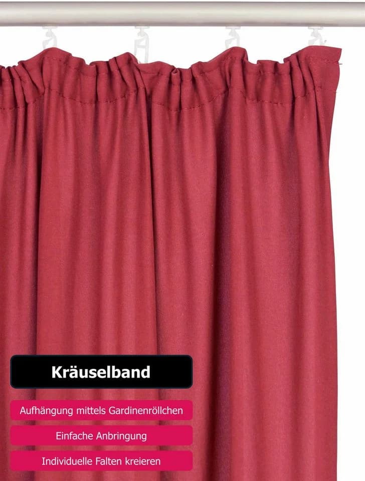 OTTO HOME Vorhang Raja Rot 2er-Set Kräuselband - Bild 4
