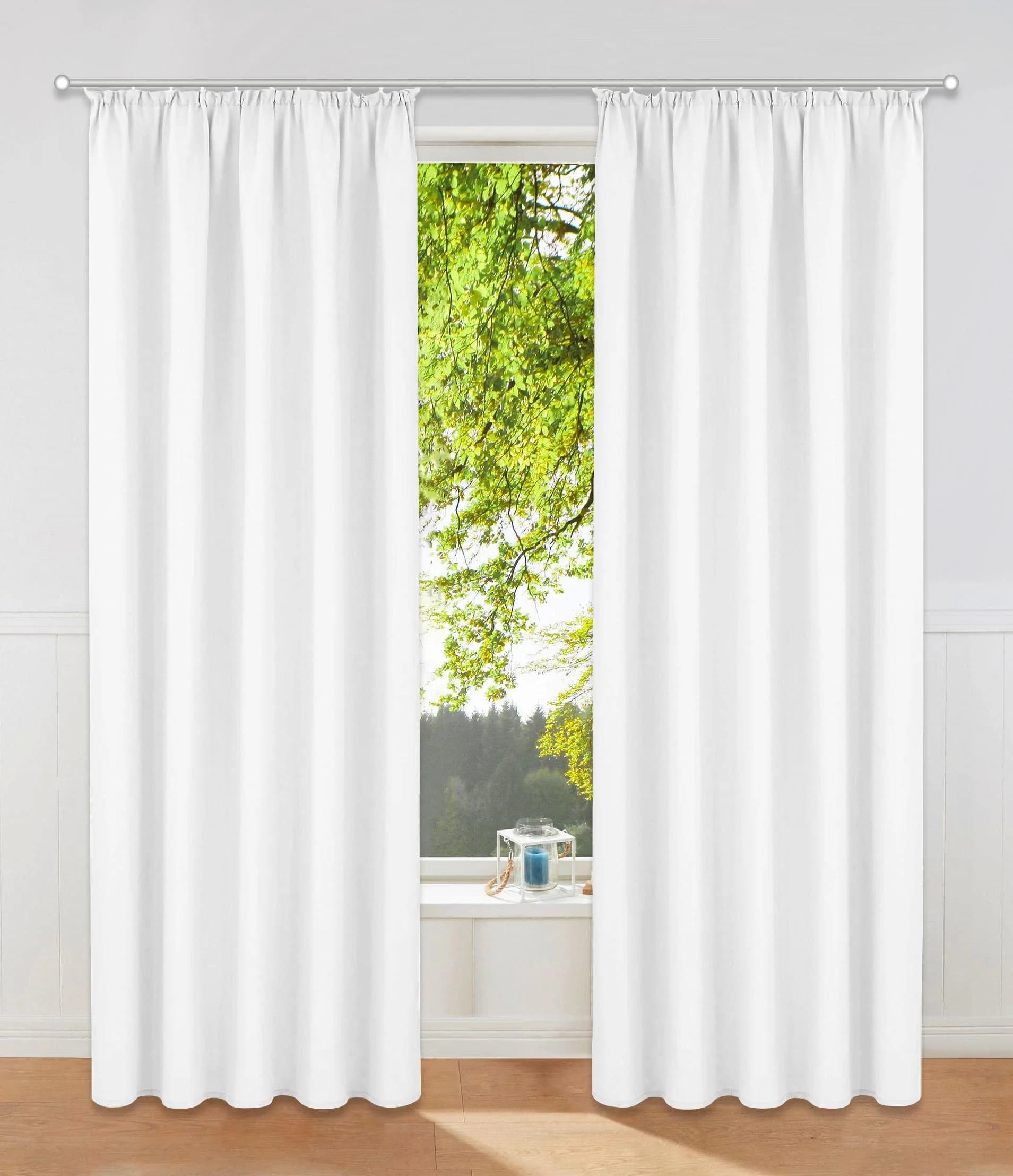 Vorhang MY HOME Raja Gardinen mit Kräuselband, 2er-Set, Weiß, Polyester