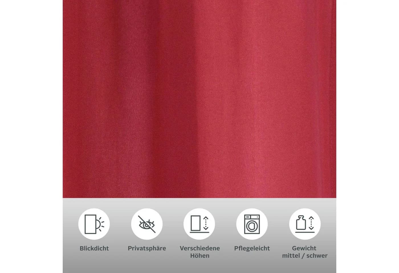 OTTO HOME Vorhang Raja Rot 2er-Pack Blickdicht Ösen - Bild 3