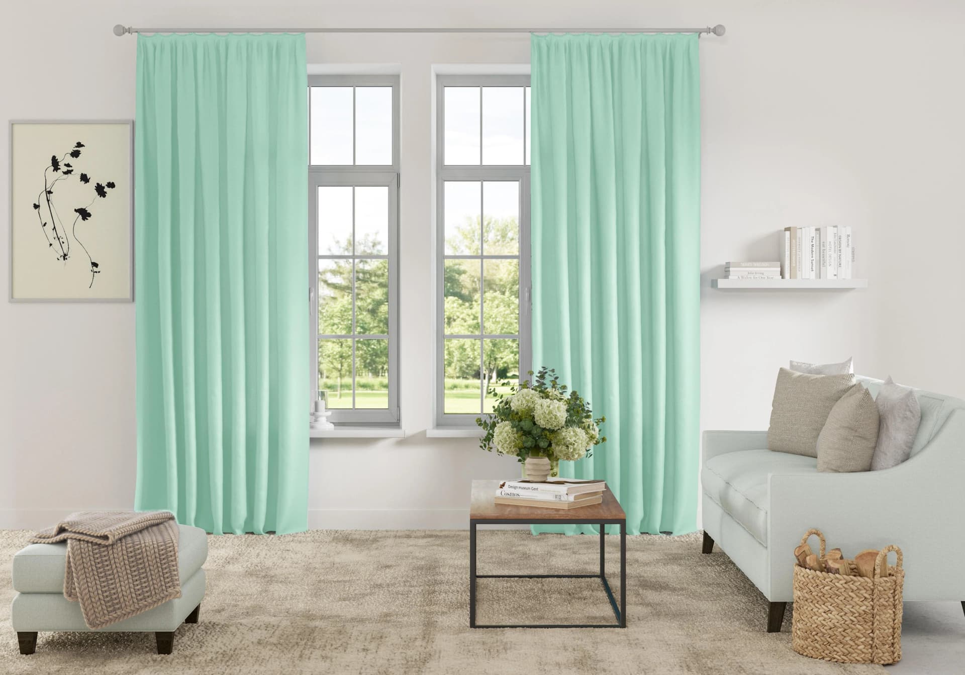 Vorhang MY HOME Parry Mint Blickdicht 2er Set