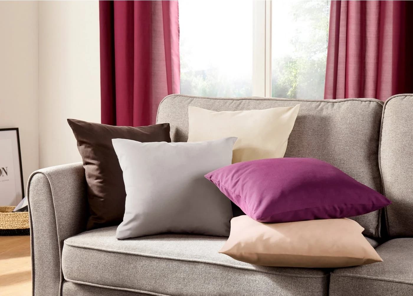OTTO home Dekokissen Raja 2er Set Rot Polyester