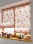 heine Raffrollo halbtransparent mit Blüten-Print und Ösen Bild 2