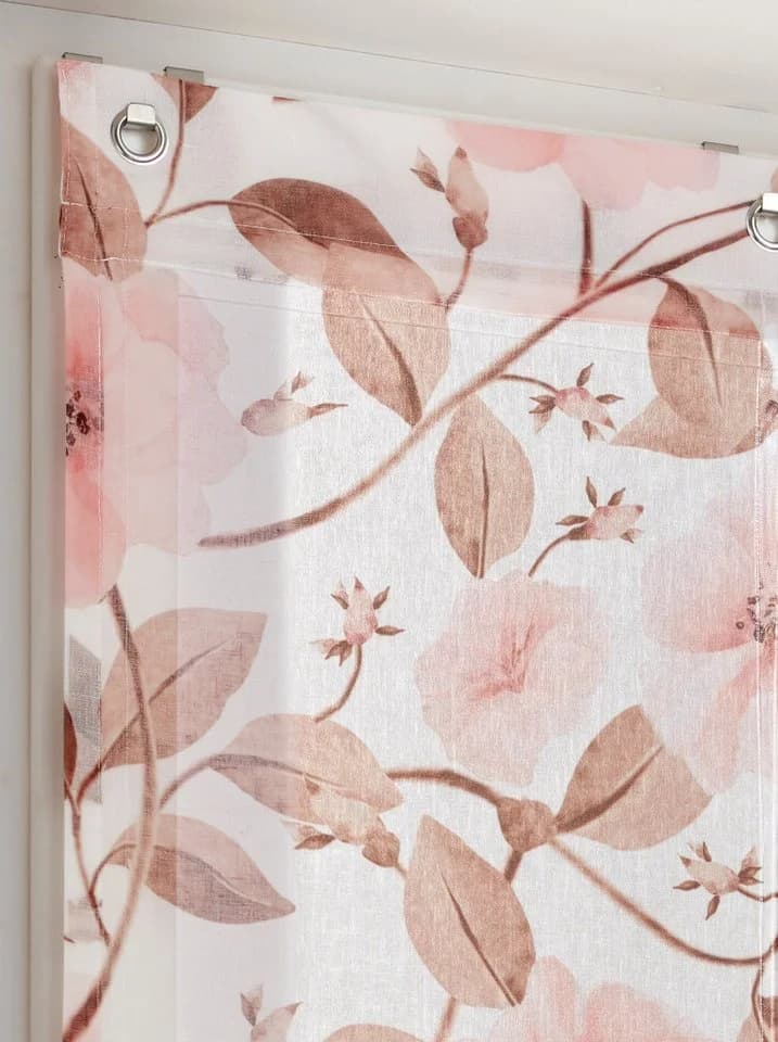 heine Raffrollo halbtransparent mit Blüten-Print und Ösen - Bild 5