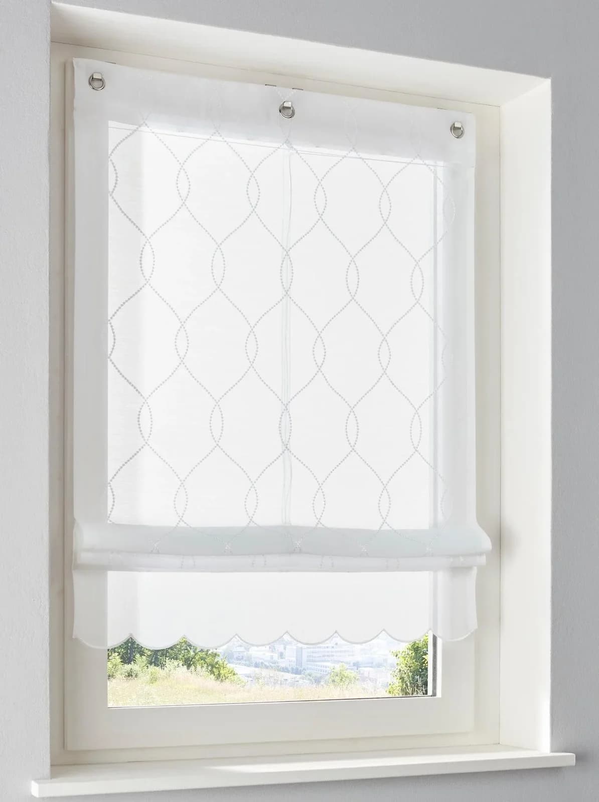 HEINE HOME Raffrollo Weiß Halbtransparent Polyester